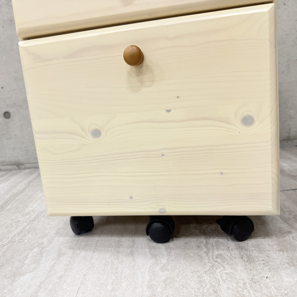 C04070 【直接引取可】 未使用 光製作所 HIKARI ロフトベッド スーム ワゴン 木製 3段引出し キャスター付 学習机 デスク収納 美品（10/10）