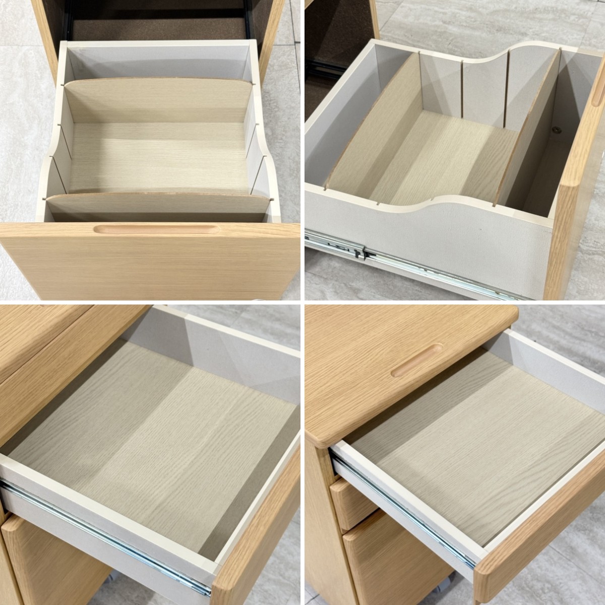 C04076 直接取引可 光製作所/ヒカリサンデスク ワゴン キャビネット 美品 展示 サイドテーブル 木製 収納 棚 チェスト 収納 机 北欧 モダン（6/10）