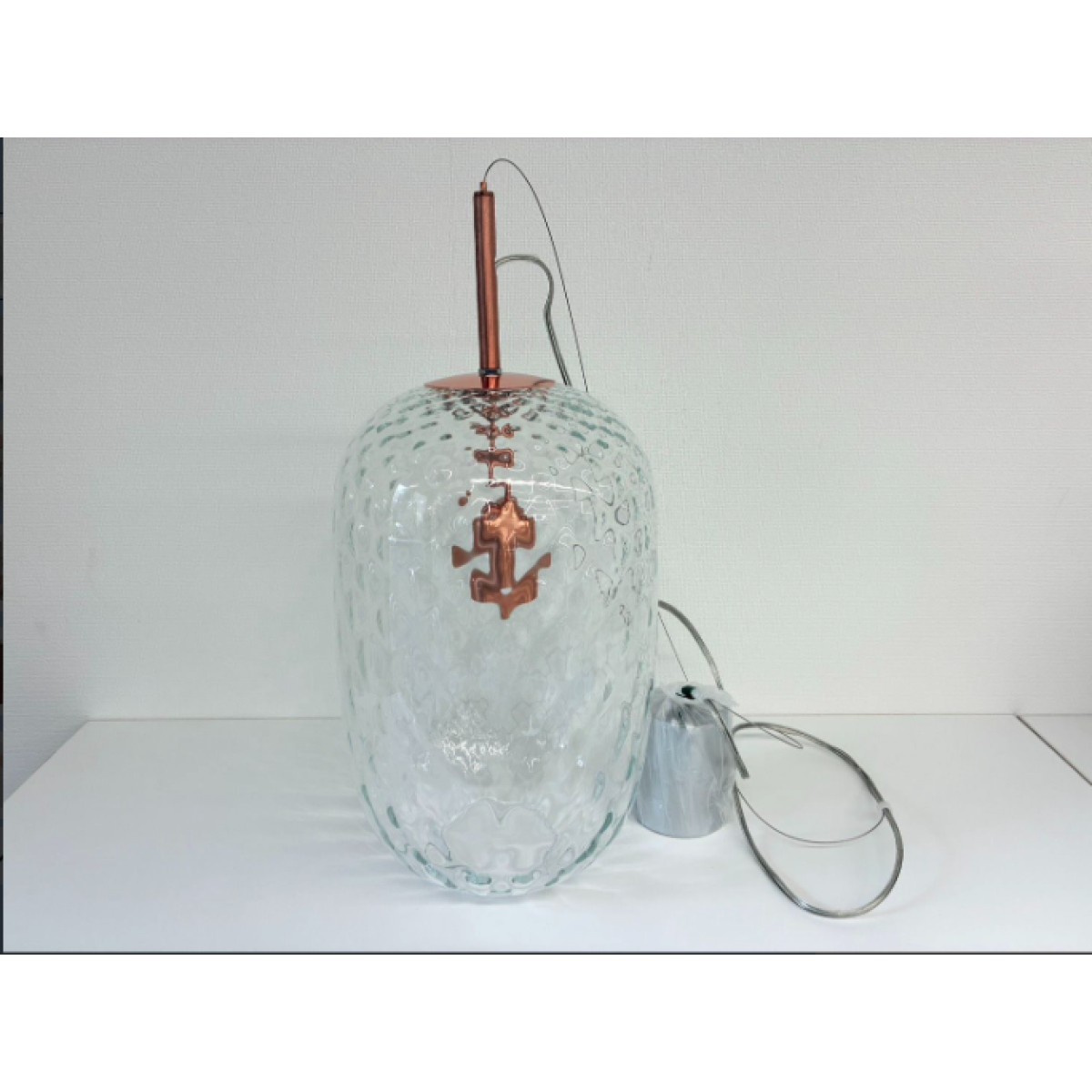 C04087 【直接引取可】ELUX エルックス CB4078 SYMPHONY シンフォニー ペンダントライト CRISBASS ガラス Clear Copper 廃番 定価11.8万