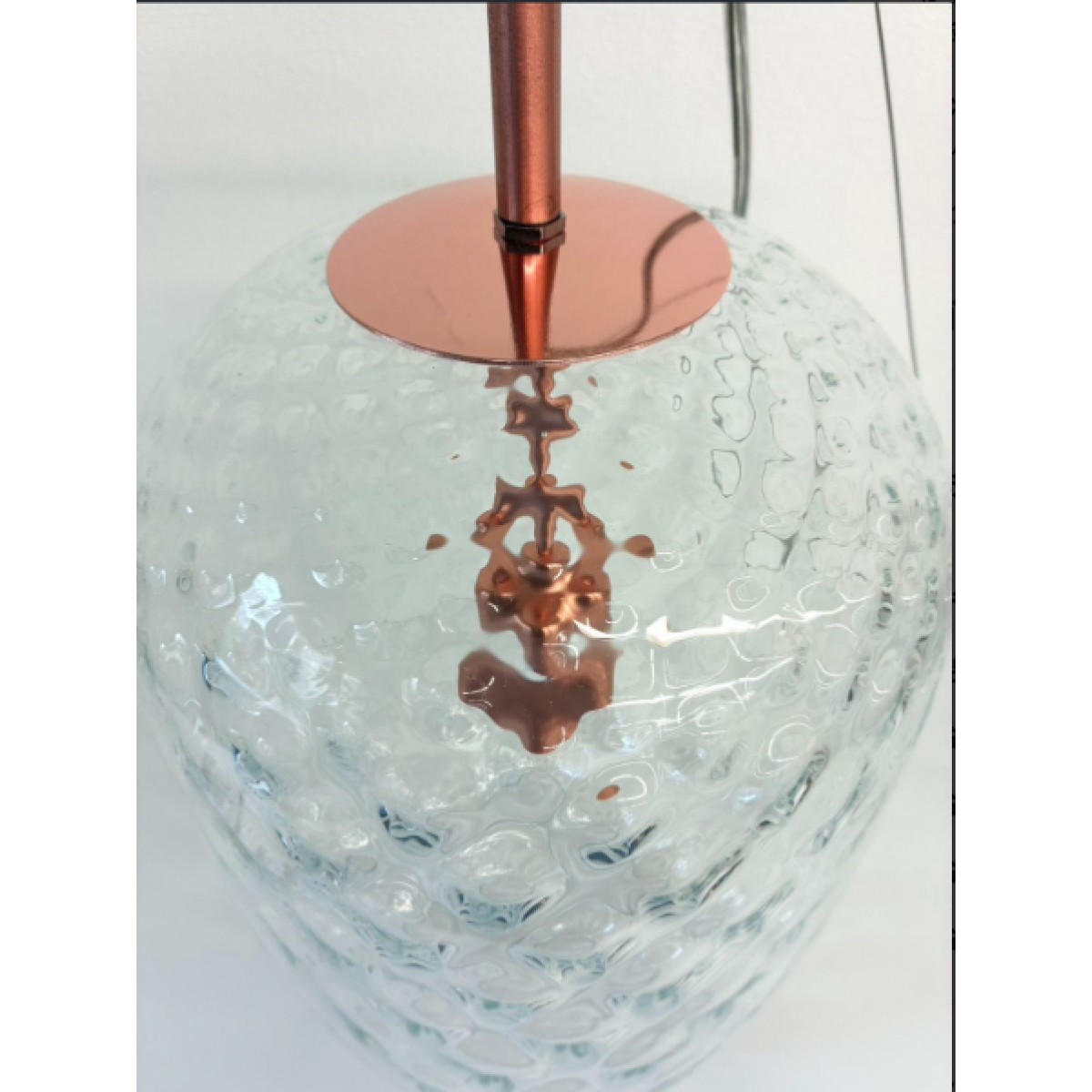 C04087 【直接引取可】ELUX エルックス CB4078 SYMPHONY シンフォニー ペンダントライト CRISBASS ガラス Clear Copper 廃番 定価11.8万（3/8）