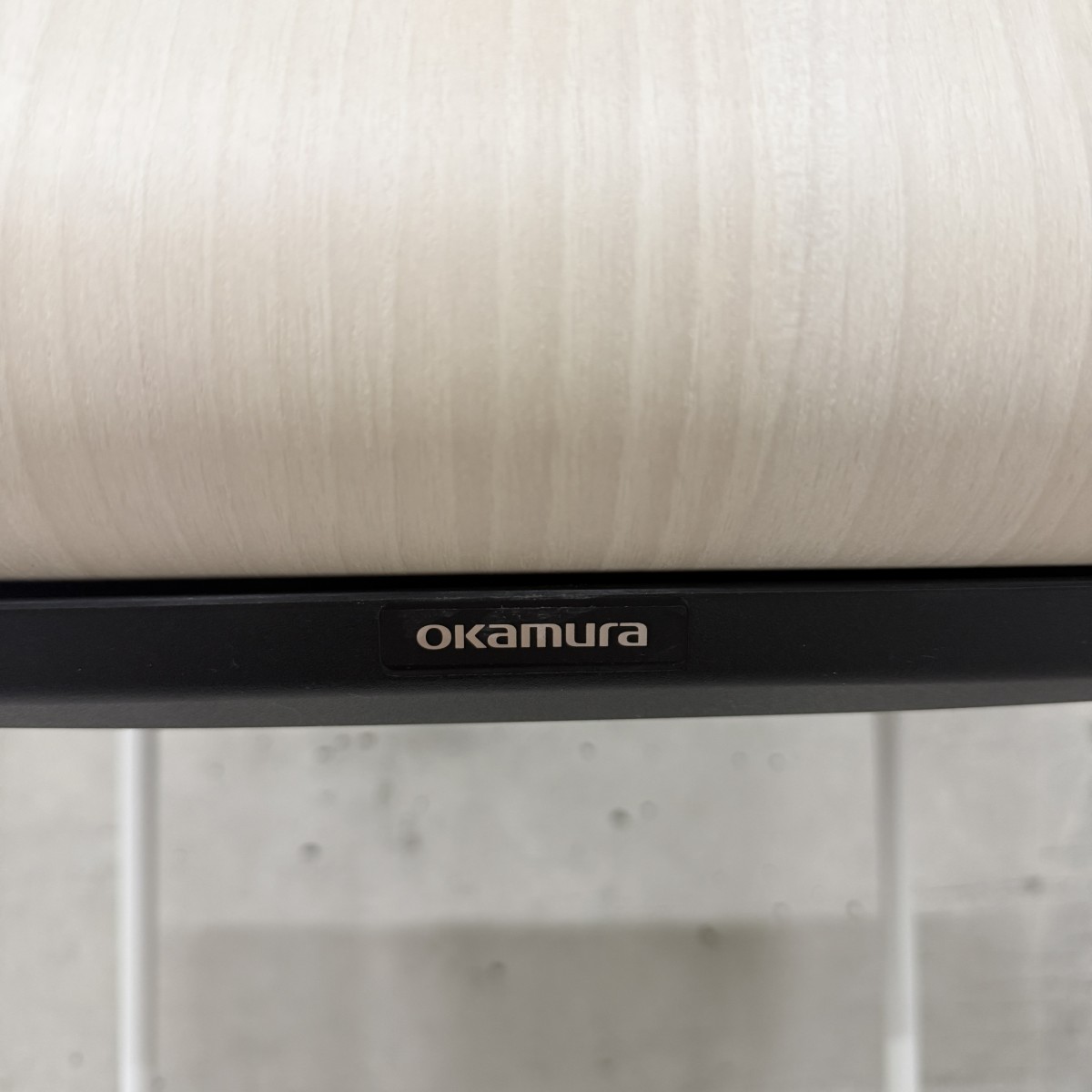 C04118【直接引取可】Okamura オカムラ Sweep スイープ L409 ハイチェア カウンターチェア 成型合板 木目 ホワイト脚 店舗什器（7/10）
