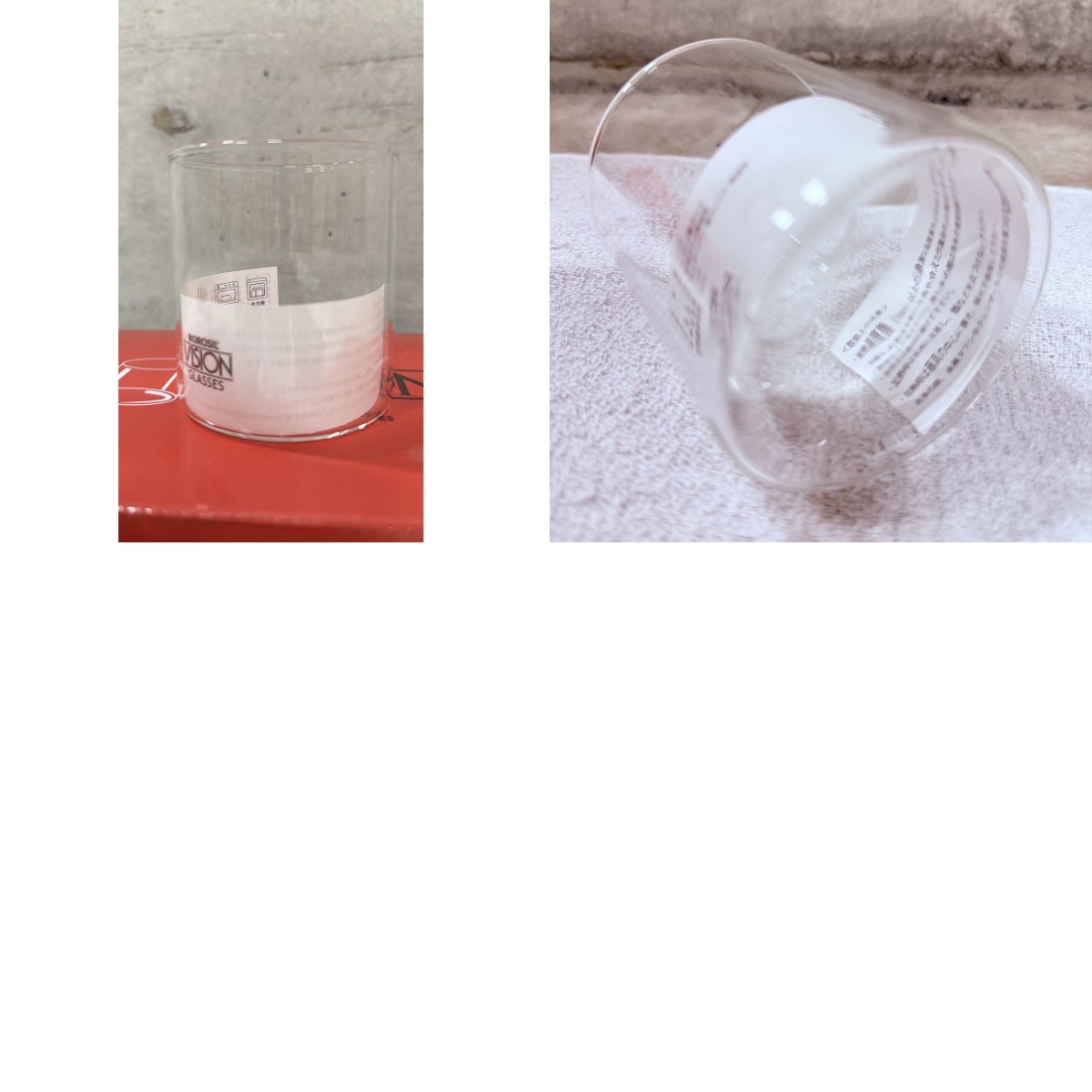 C04122 【直接引取可】 BOROSIL ボロシル VISION GLASS LW 305ml 6個セット 耐熱ガラス グラス 元箱付 美品（8/10）