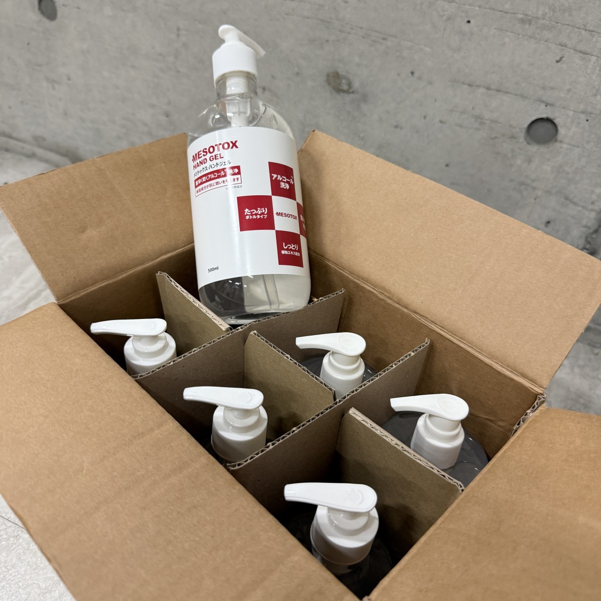 C04133【直接引取可】MESOTOX メソトックス ハンドジェル 500ml 6本セット エタノール58％ アルコール 速乾 保湿 未使用