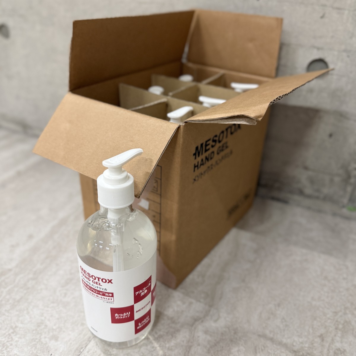 C04133【直接引取可】MESOTOX メソトックス ハンドジェル 500ml 6本セット エタノール58％ アルコール 速乾 保湿 未使用（9/9）