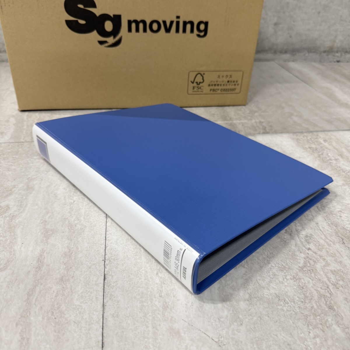 C04138【直接引取可】 ASKUL アスクル A4S パイプ式ファイル 30mm ブルー 2穴 書類整理 事務用品 12冊セット 美品（3/8）