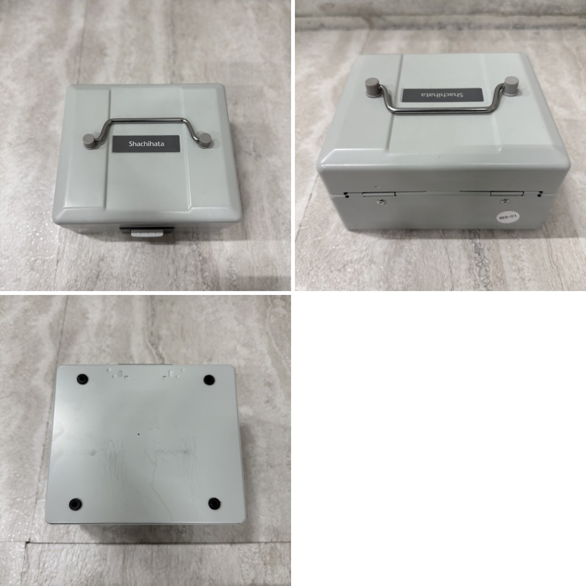 C04155【直接引取可】 シヤチハタ Shachihata IBS-01 スチール印箱 小型 鍵付 印鑑収納 スタンプケース ゴム印 印鑑ケース 仕切板付（4/7）