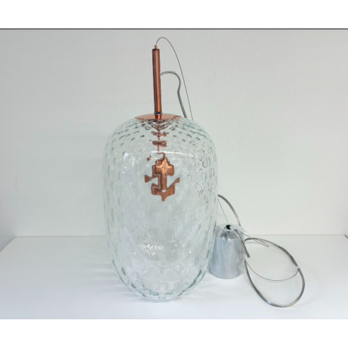 C04176 【直接引取可】 ELUX エルックス SYMPHONIE シンフォニー CB4078 ペンダントライト ガラス Clear Copper 北欧 デザイナーズ 未使用（2/9）