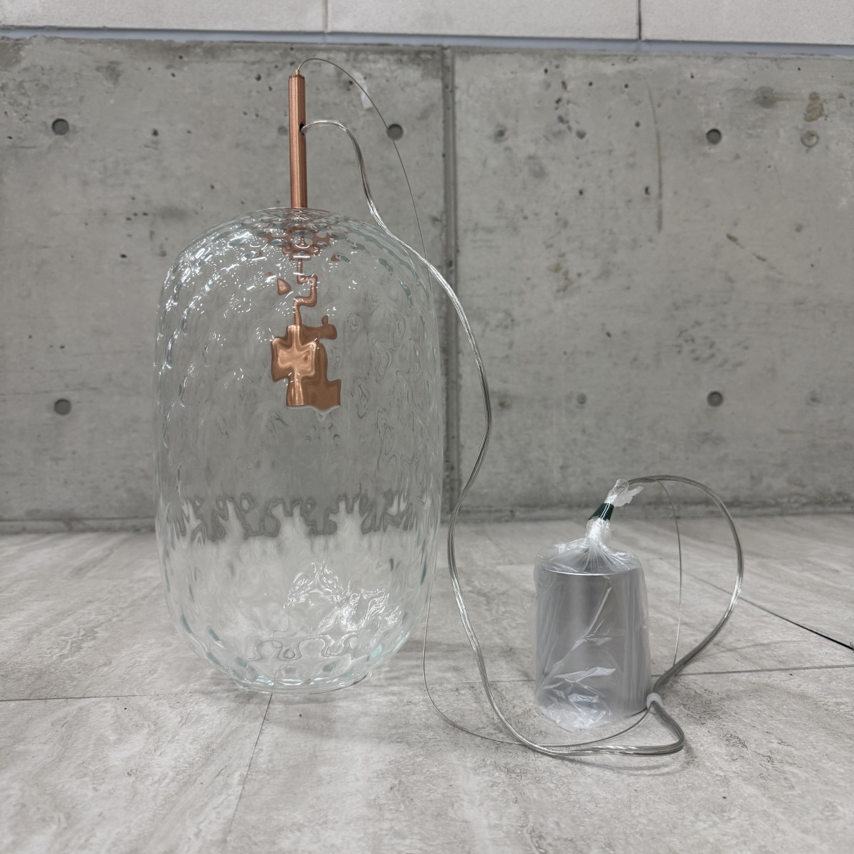 C04176 【直接引取可】 ELUX エルックス SYMPHONIE シンフォニー CB4078 ペンダントライト ガラス Clear Copper 北欧 デザイナーズ 未使用（3/9）