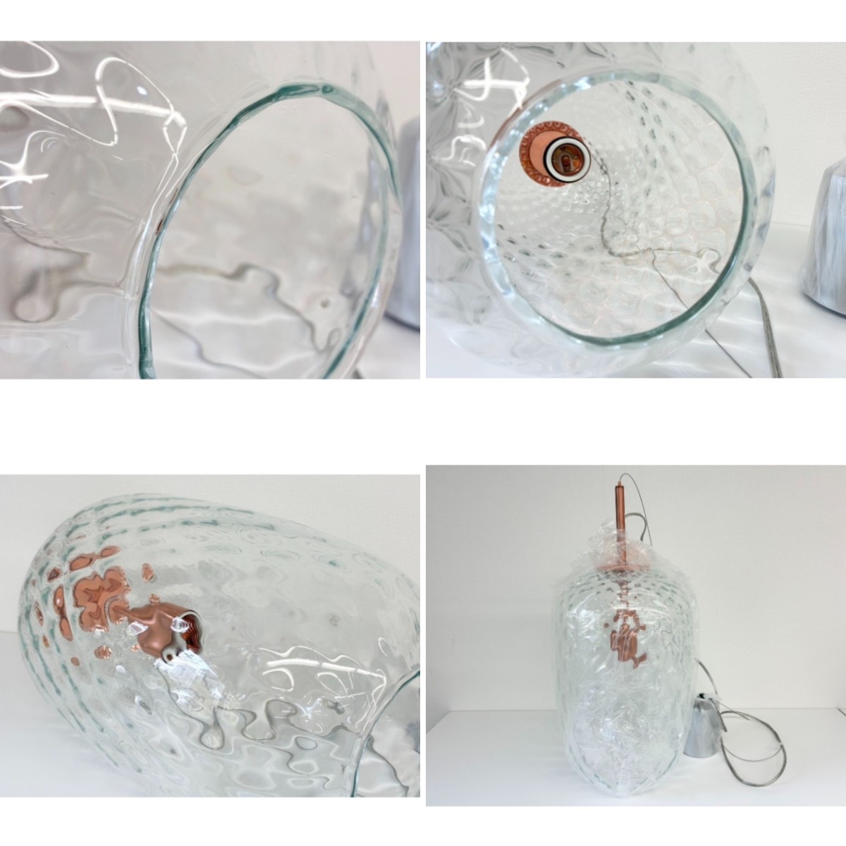 C04176 【直接引取可】 ELUX エルックス SYMPHONIE シンフォニー CB4078 ペンダントライト ガラス Clear Copper 北欧 デザイナーズ 未使用（9/9）