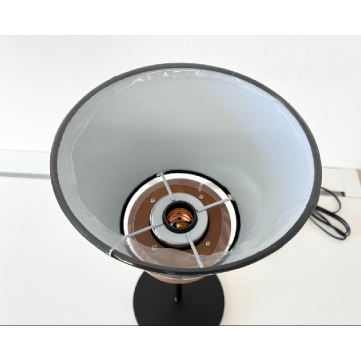 C04177 【直接引取可】ELUX エルックス SAXON サクソン LC11005-BK 1灯 テーブルスタンドライト ブラック 天然木 間接照明（9/10）