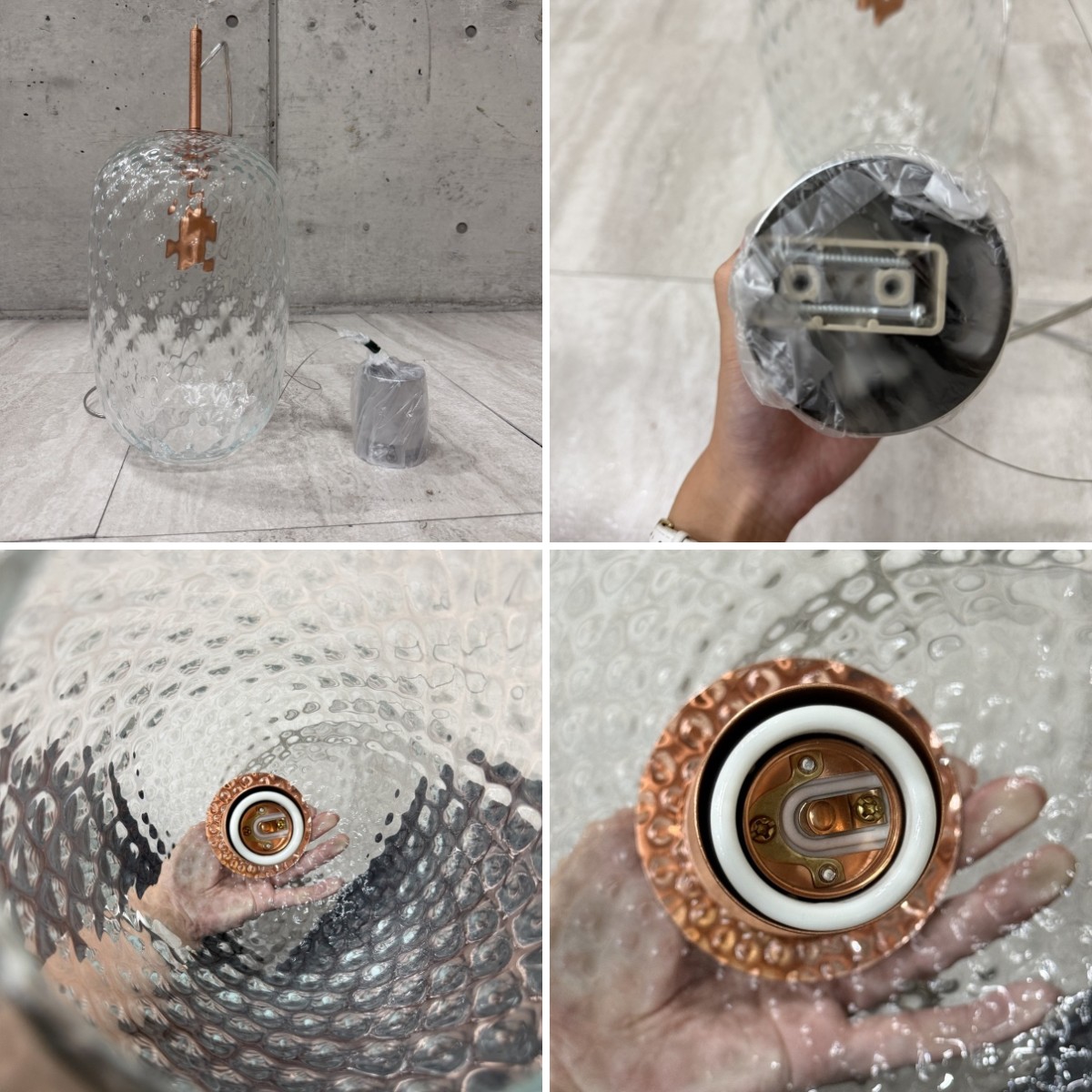 C04181【直接引取可】 ELUX エルックス SYMPHONIE シンフォニー CB4078 ペンダントライト ガラス Clear Copper 北欧 デザイナーズ 未使用（3/10）
