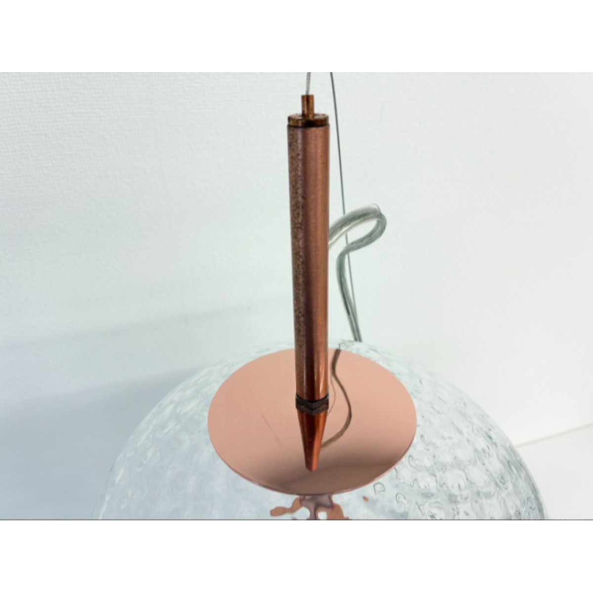 C04181【直接引取可】 ELUX エルックス SYMPHONIE シンフォニー CB4078 ペンダントライト ガラス Clear Copper 北欧 デザイナーズ 未使用（8/10）
