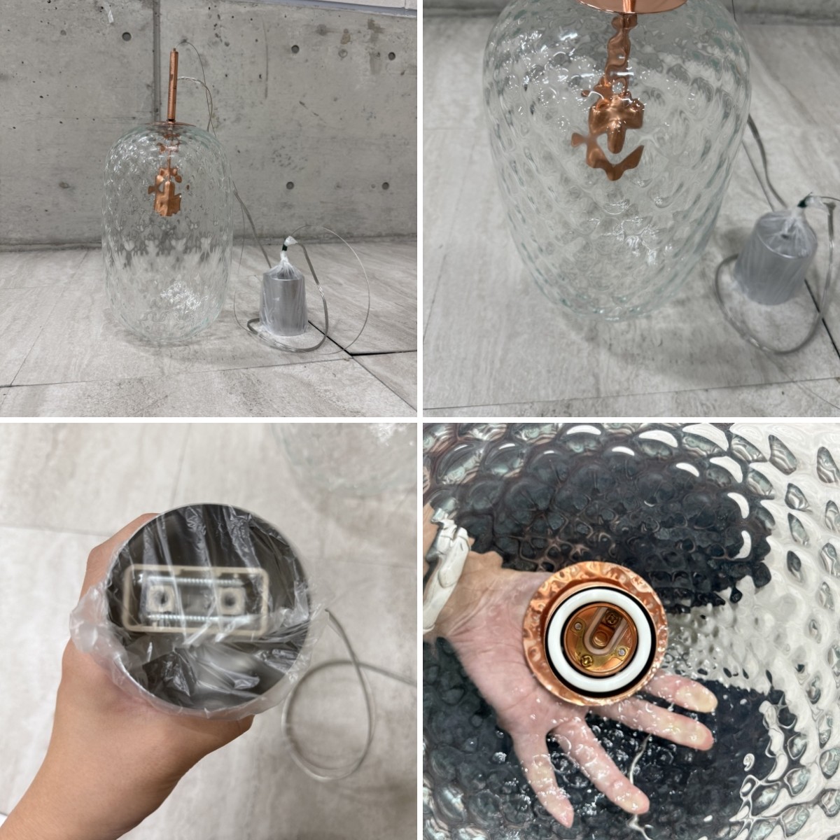 C04186【直接引取可】 ELUX エルックス SYMPHONIE シンフォニー CB4078 ペンダントライト ガラス Clear Copper 北欧 デザイナーズ 未使用（4/10）