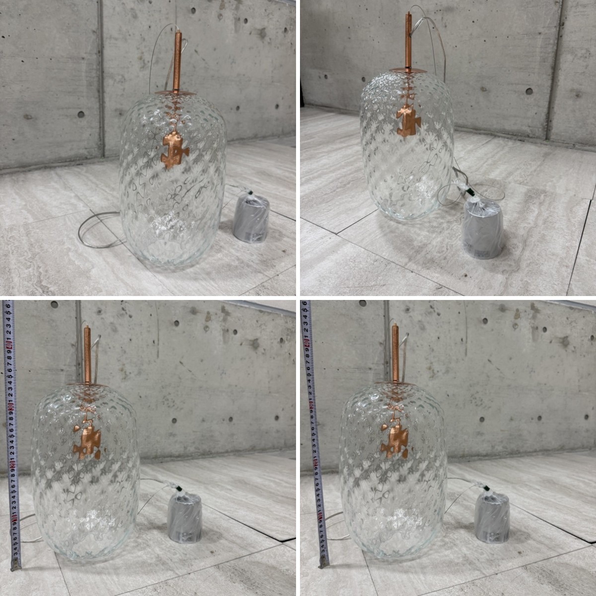 C04186【直接引取可】 ELUX エルックス SYMPHONIE シンフォニー CB4078 ペンダントライト ガラス Clear Copper 北欧 デザイナーズ 未使用（8/10）