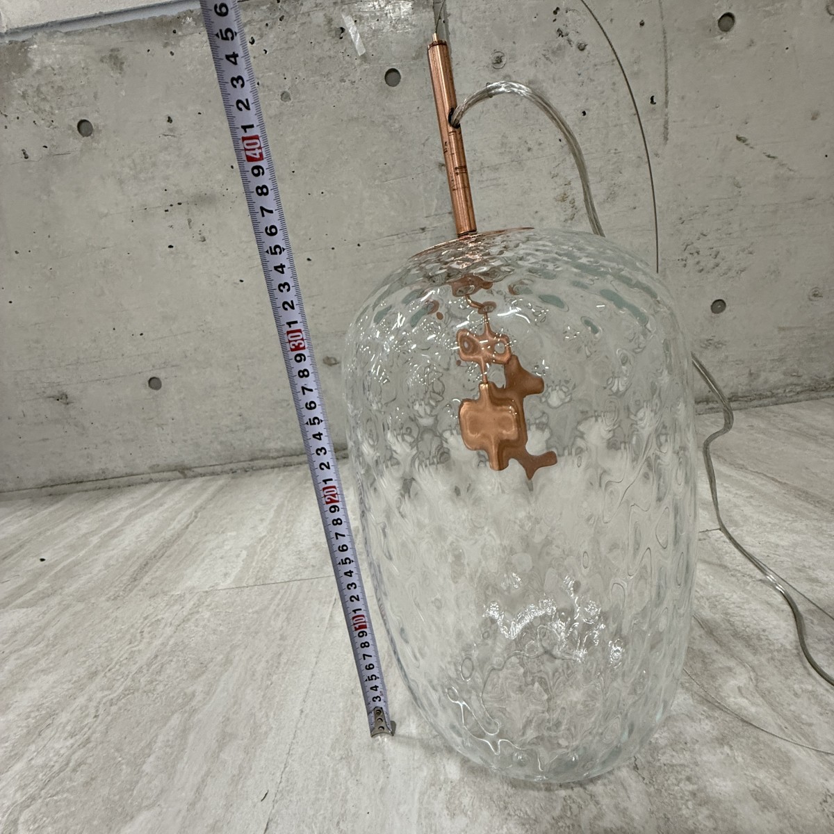 C04189【直接引取可】 ELUX エルックス SYMPHONIE シンフォニー CB4078 ペンダントライト ガラス Clear Copper 北欧 デザイナーズ 未使用（10/10）