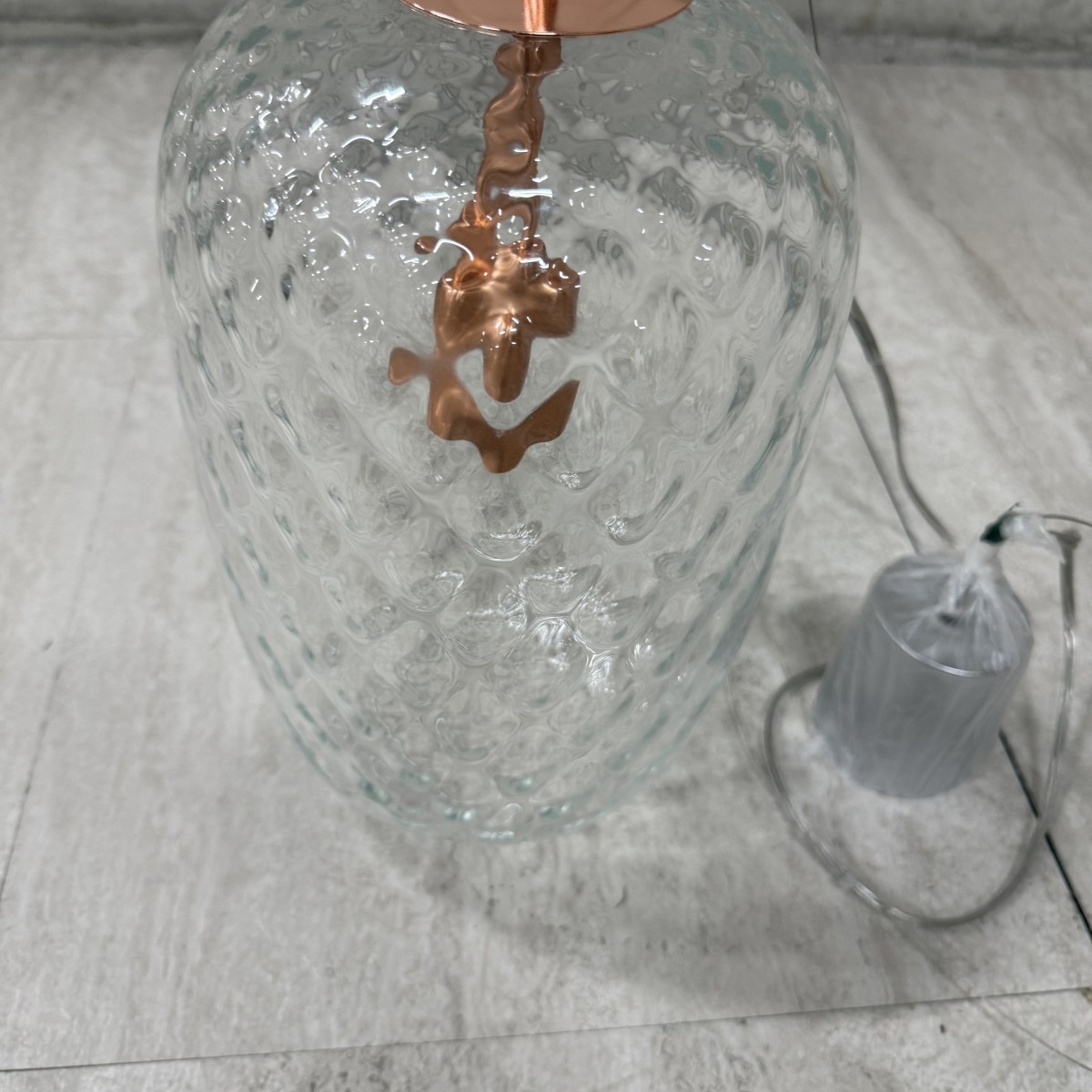 C04192【直接引取可】 ELUX エルックス SYMPHONIE シンフォニー CB4078 ペンダントライト ガラス Clear Copper 北欧 デザイナーズ 未使用（8/10）