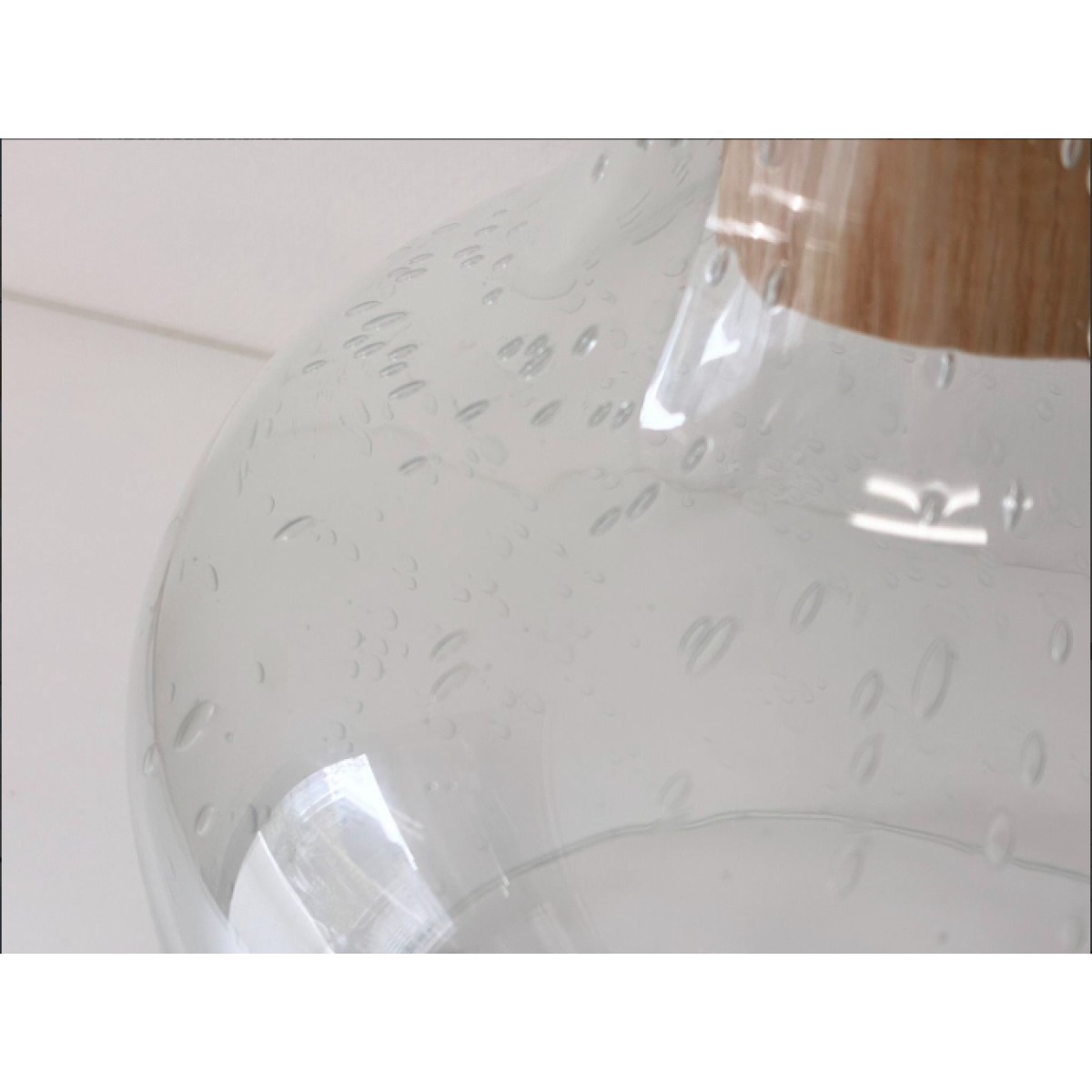 C04195 C04178【直接引取可】 ELUX Crisbase LUV CB4064 ラヴ ペンダントライト 気泡ガラス 天然木 E26 北欧 照明 美品　未使用品（6/10）