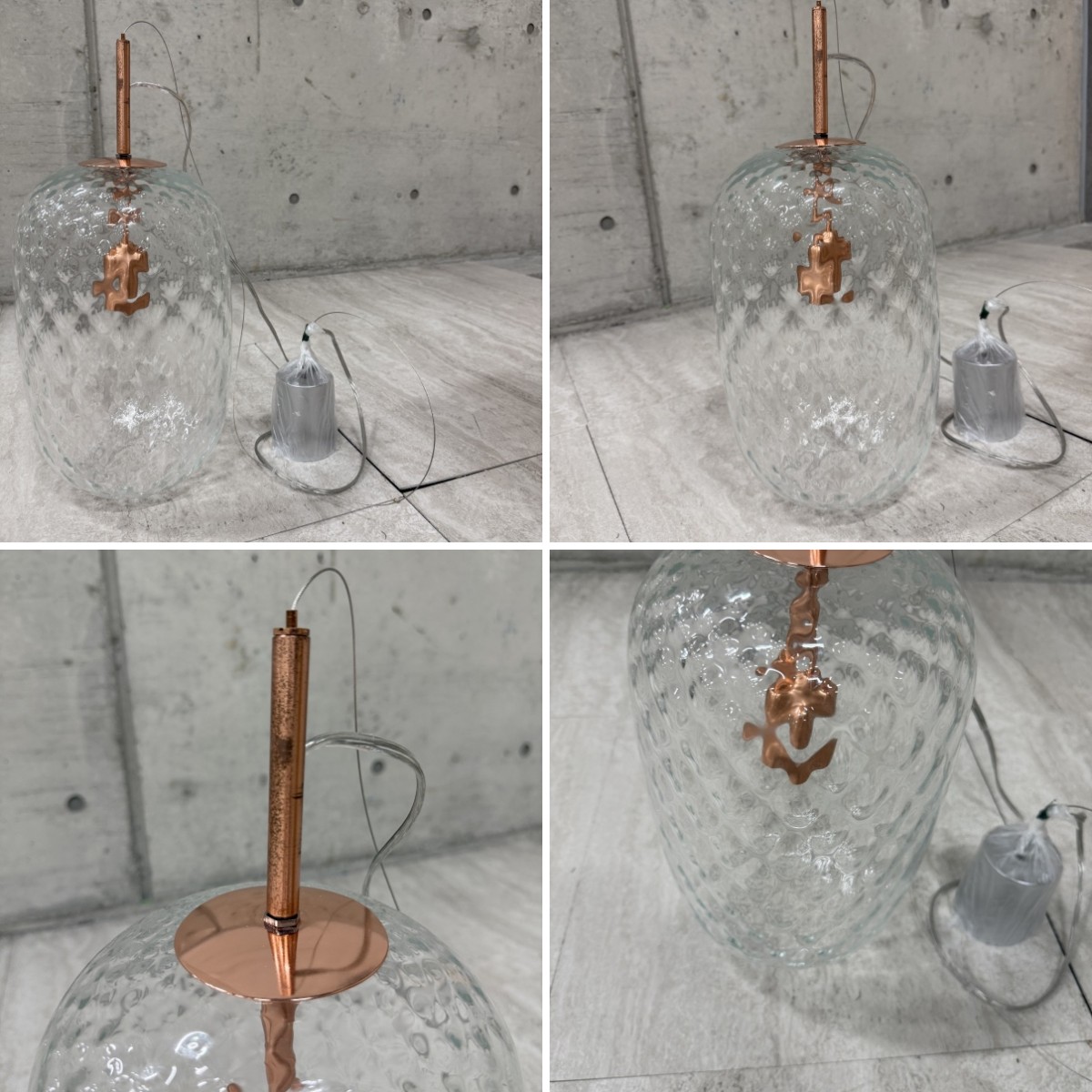 C04196【直接引取可】 ELUX エルックス SYMPHONIE シンフォニー CB4078 ペンダントライト ガラス Clear Copper 北欧 デザイナーズ 未使用（3/10）