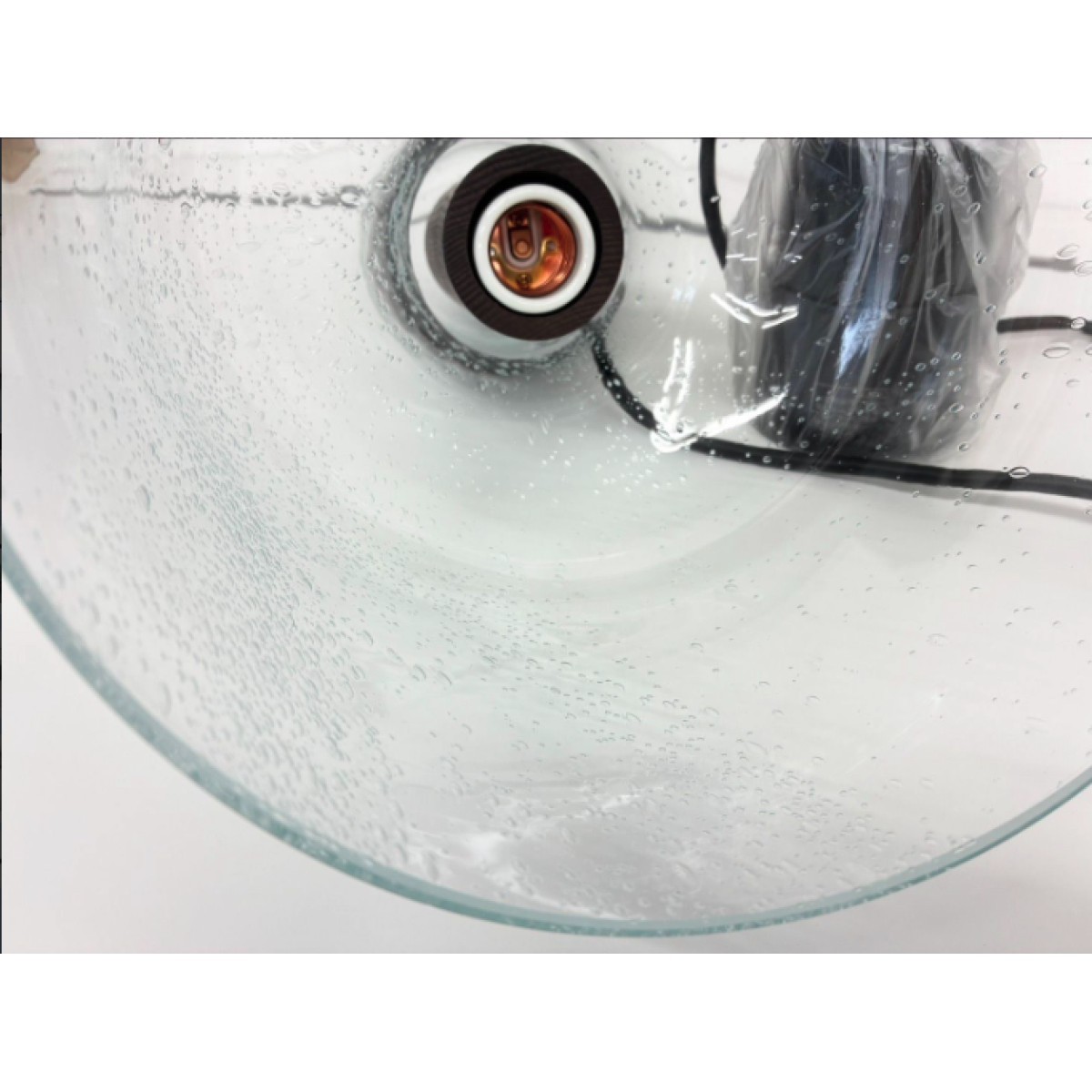 C04200 【直接引取可】ELUX エルックス LUV ラブ CB4065 ペンダントライト 気泡ガラス 天然木 E26 EURO GLASS LINE（6/9）