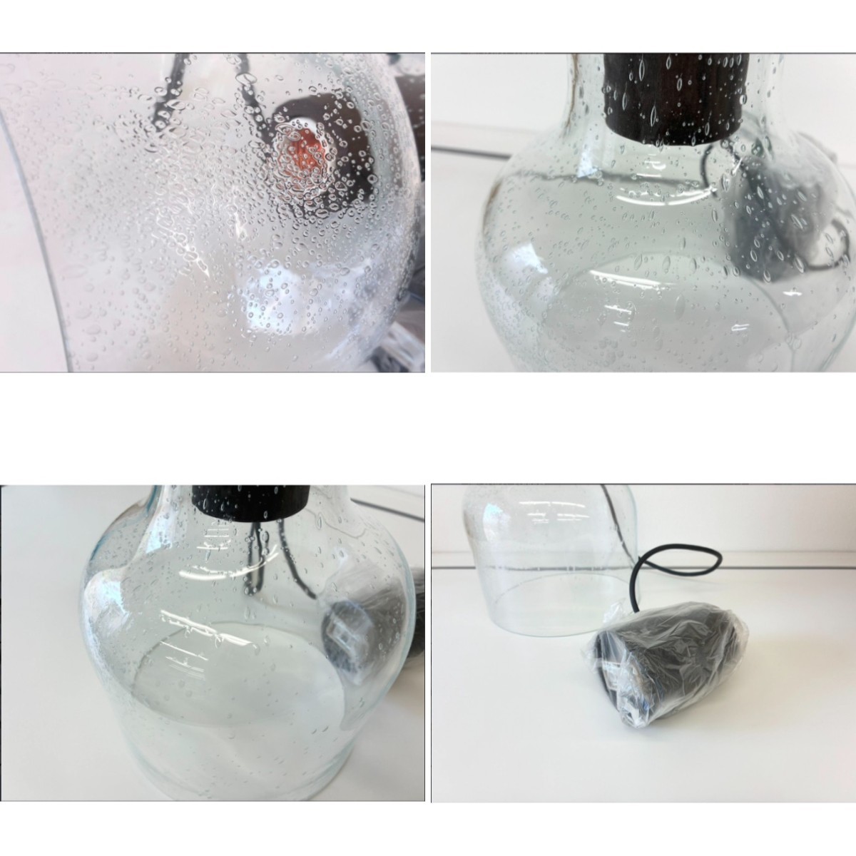 C04200 【直接引取可】ELUX エルックス LUV ラブ CB4065 ペンダントライト 気泡ガラス 天然木 E26 EURO GLASS LINE（9/9）