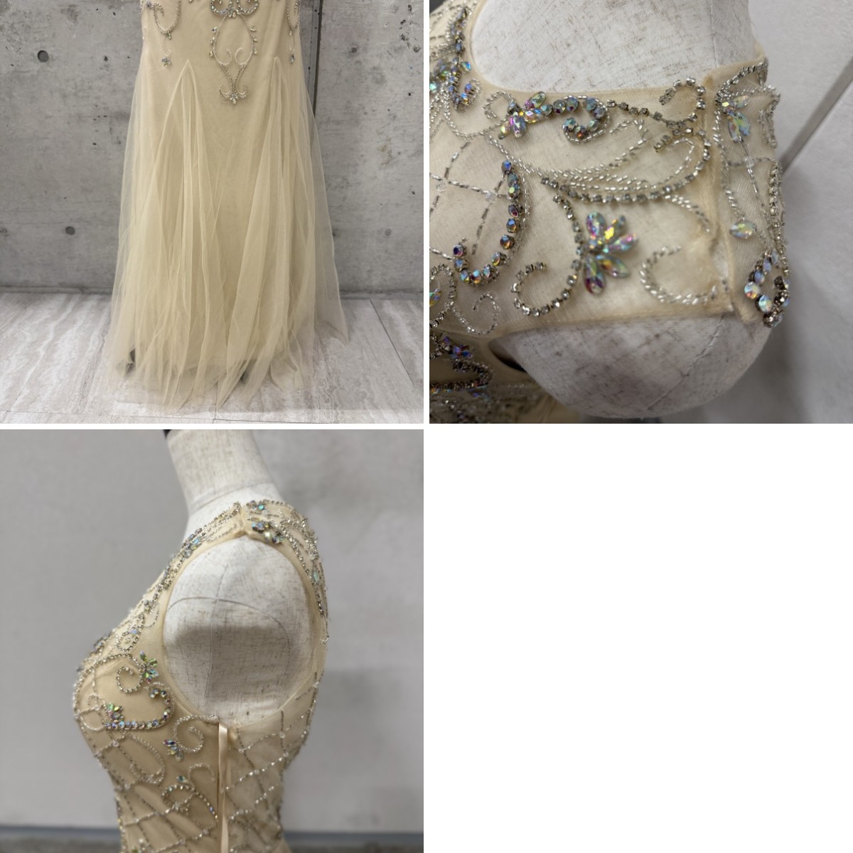Z04213 【直接引取可】LuxeStyle 19055 S シアーダマスク 格子ビジュー チュール マーメイド ロングドレス キャバドレス タグ付（2/10）