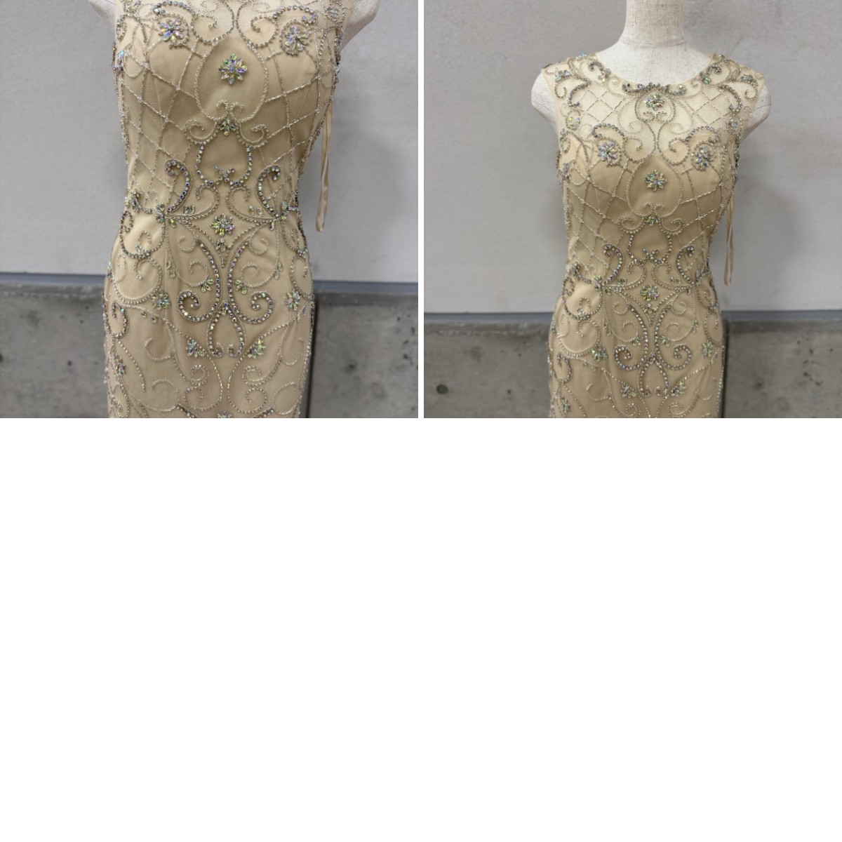 Z04213 【直接引取可】LuxeStyle 19055 S シアーダマスク 格子ビジュー チュール マーメイド ロングドレス キャバドレス タグ付（4/10）