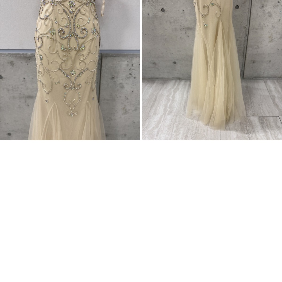 Z04213 【直接引取可】LuxeStyle 19055 S シアーダマスク 格子ビジュー チュール マーメイド ロングドレス キャバドレス タグ付（5/10）