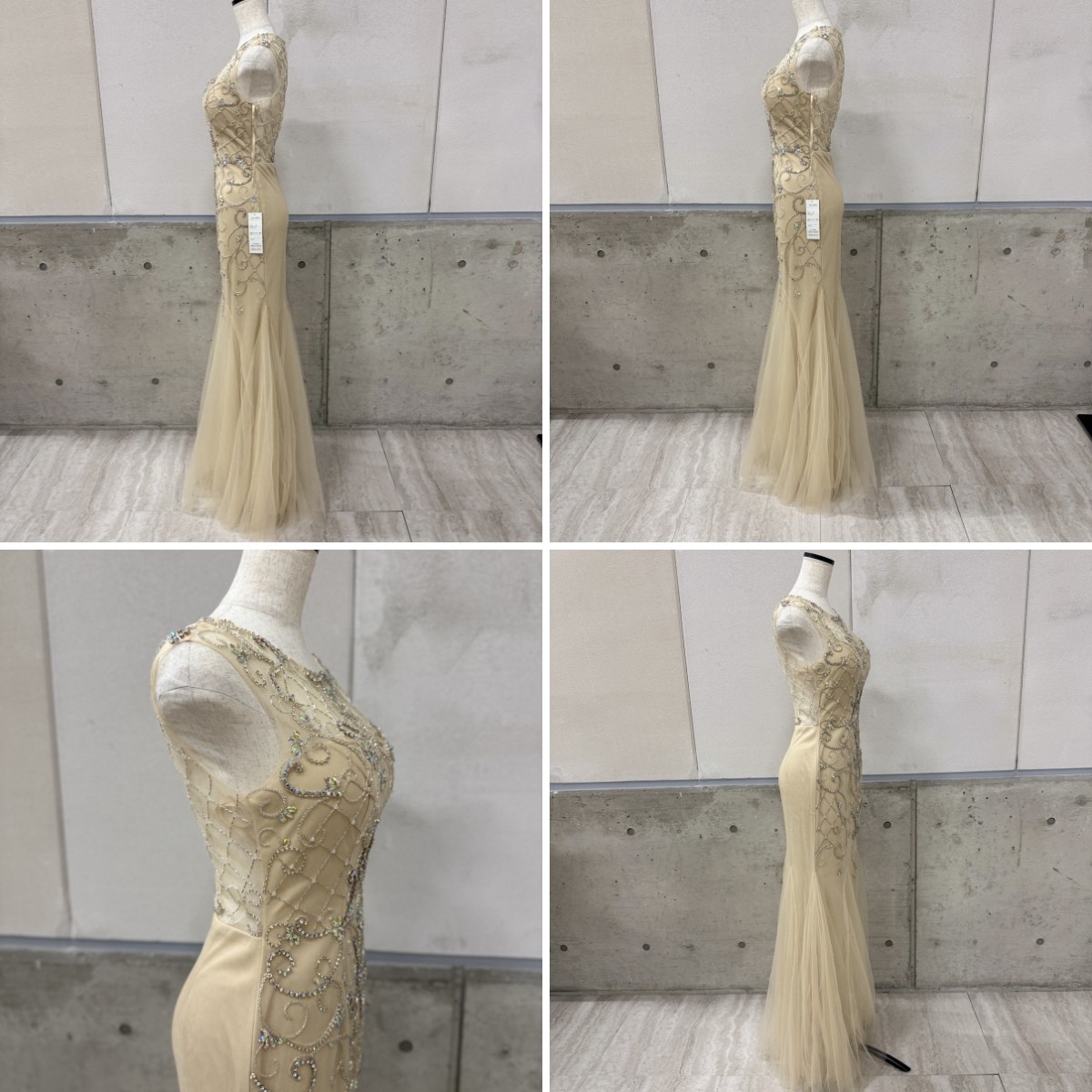 Z04213 【直接引取可】LuxeStyle 19055 S シアーダマスク 格子ビジュー チュール マーメイド ロングドレス キャバドレス タグ付（6/10）