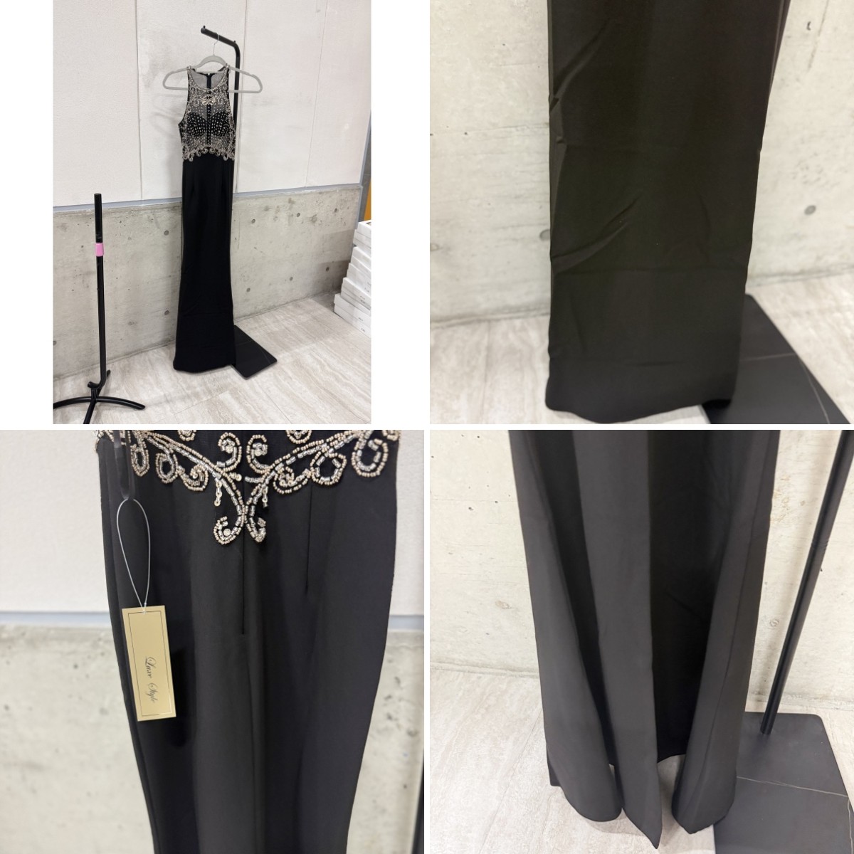 Z04223【直接引取可】LuxeStyle リュクススタイル 19044 S キャバドレス ロングドレス マーメイド アメスリ シアー ビジュー刺繍 スリット（2/10）