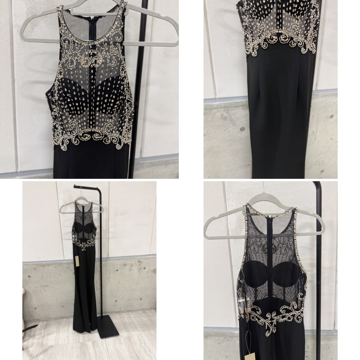 Z04223【直接引取可】LuxeStyle リュクススタイル 19044 S キャバドレス ロングドレス マーメイド アメスリ シアー ビジュー刺繍 スリット（3/10）