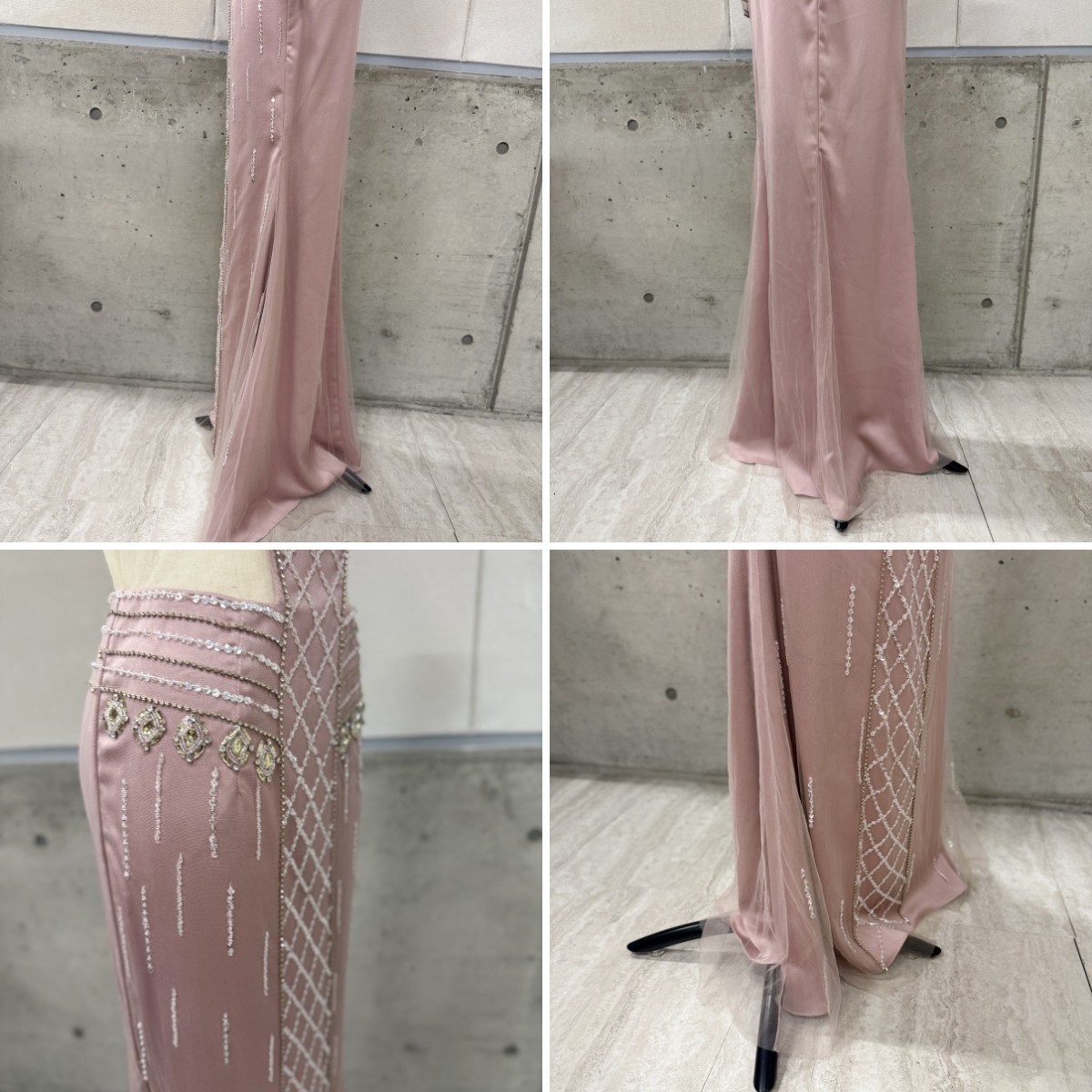 Z04230【直接引取可】未使用 Luxe Style リュクススタイル 19011 M ピンク ロングドレス キャバドレス シアーレース スパンコール ビジュー（5/10）