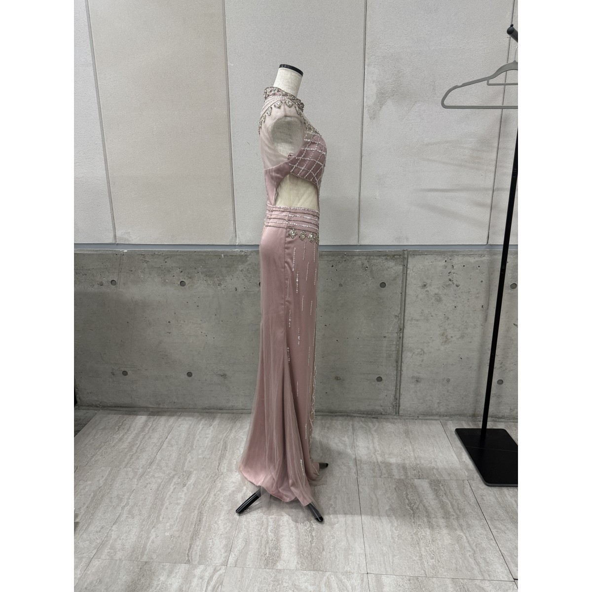 Z04230【直接引取可】未使用 Luxe Style リュクススタイル 19011 M ピンク ロングドレス キャバドレス シアーレース スパンコール ビジュー（9/10）