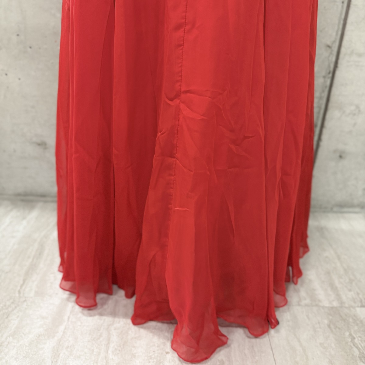 Z04233【直接引取可】Luxe Style リュクススタイル 51502 XL 赤 キャバドレス ロングドレス Aライン シフォン ビジュー レッド（6/7）