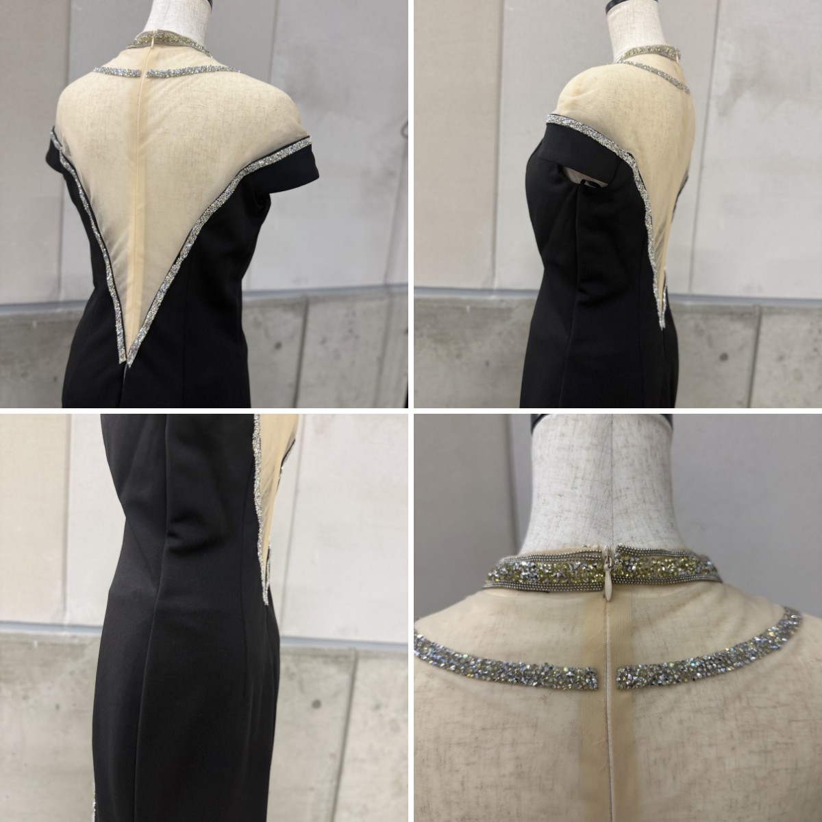 Z04238【直接引取可】LuxeStyle リュクススタイル 51801 ロングドレス XL 黒 ビジュー オフショル シースルー キャバドレス タグ付き（6/10）