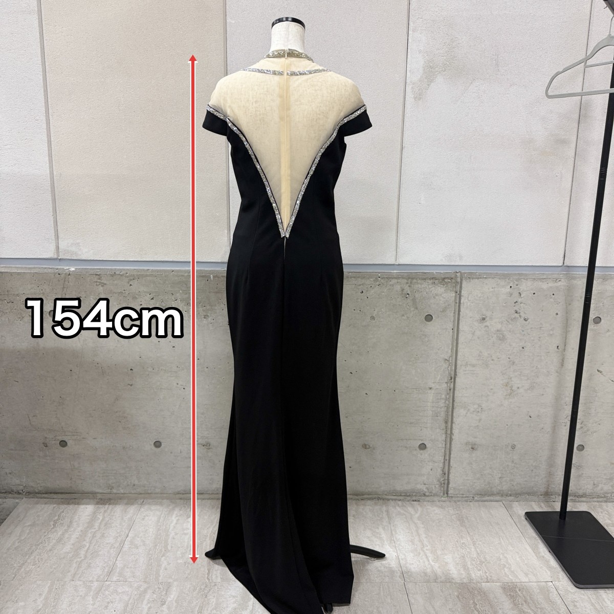 Z04238【直接引取可】LuxeStyle リュクススタイル 51801 ロングドレス XL 黒 ビジュー オフショル シースルー キャバドレス タグ付き（7/10）
