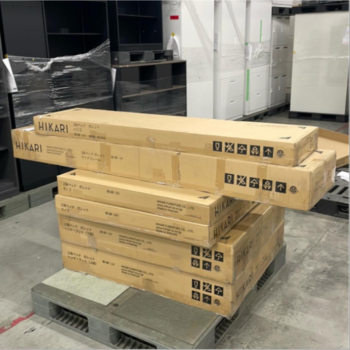 C04294 【直接引取可】 光製作所 HIKARI SUNDESK ガレット 2段ベッド ウォールナット 木製 分割式 ロフトベッド 桐すのこ ハシゴ付（10/10）