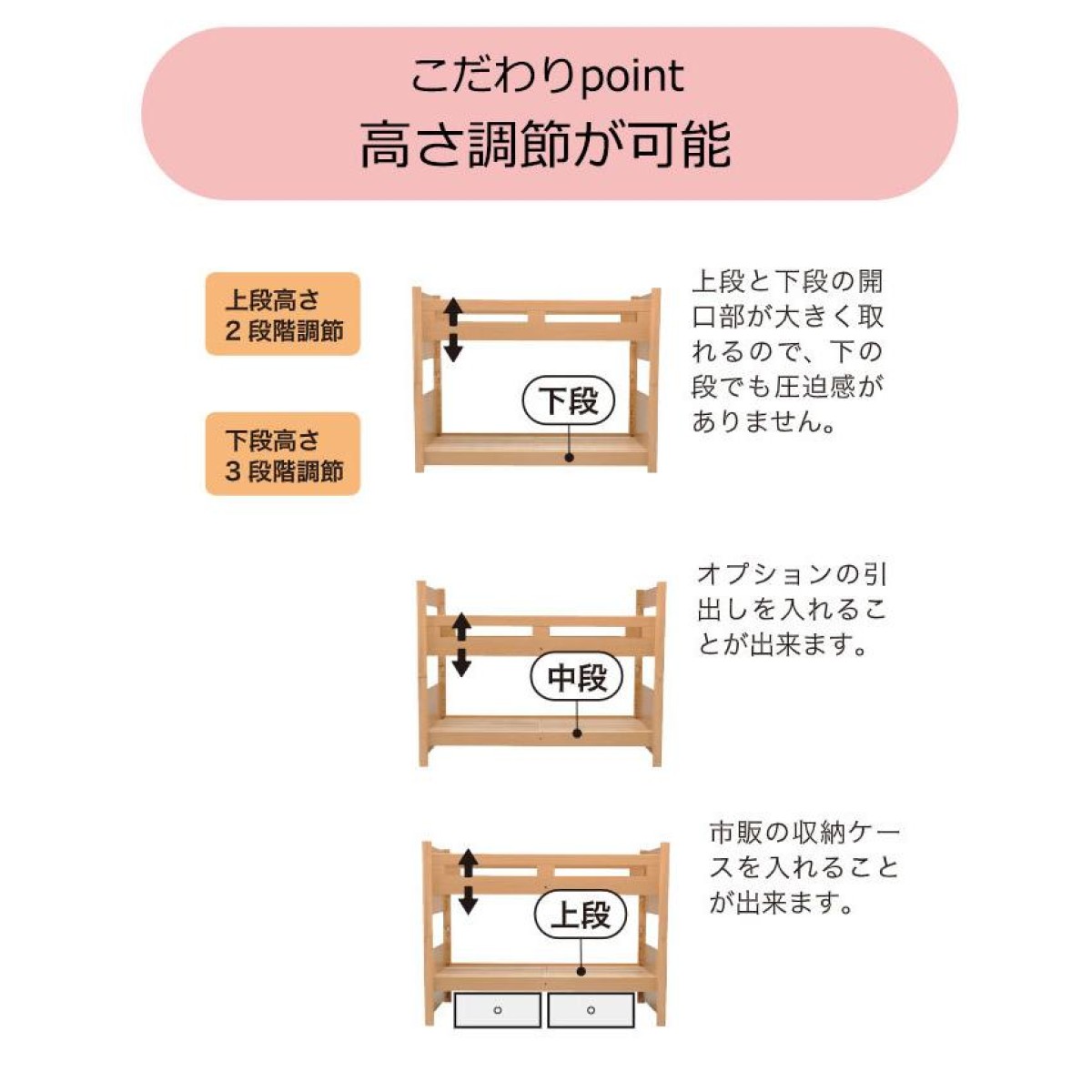 C04301 【直接引取可】光製作所 ヒカリサンデスク カスティナⅢ 2段ベッド WN ウォールナット 木製 二段ベッド 収納引き出し ハシゴ 子供用（6/10）